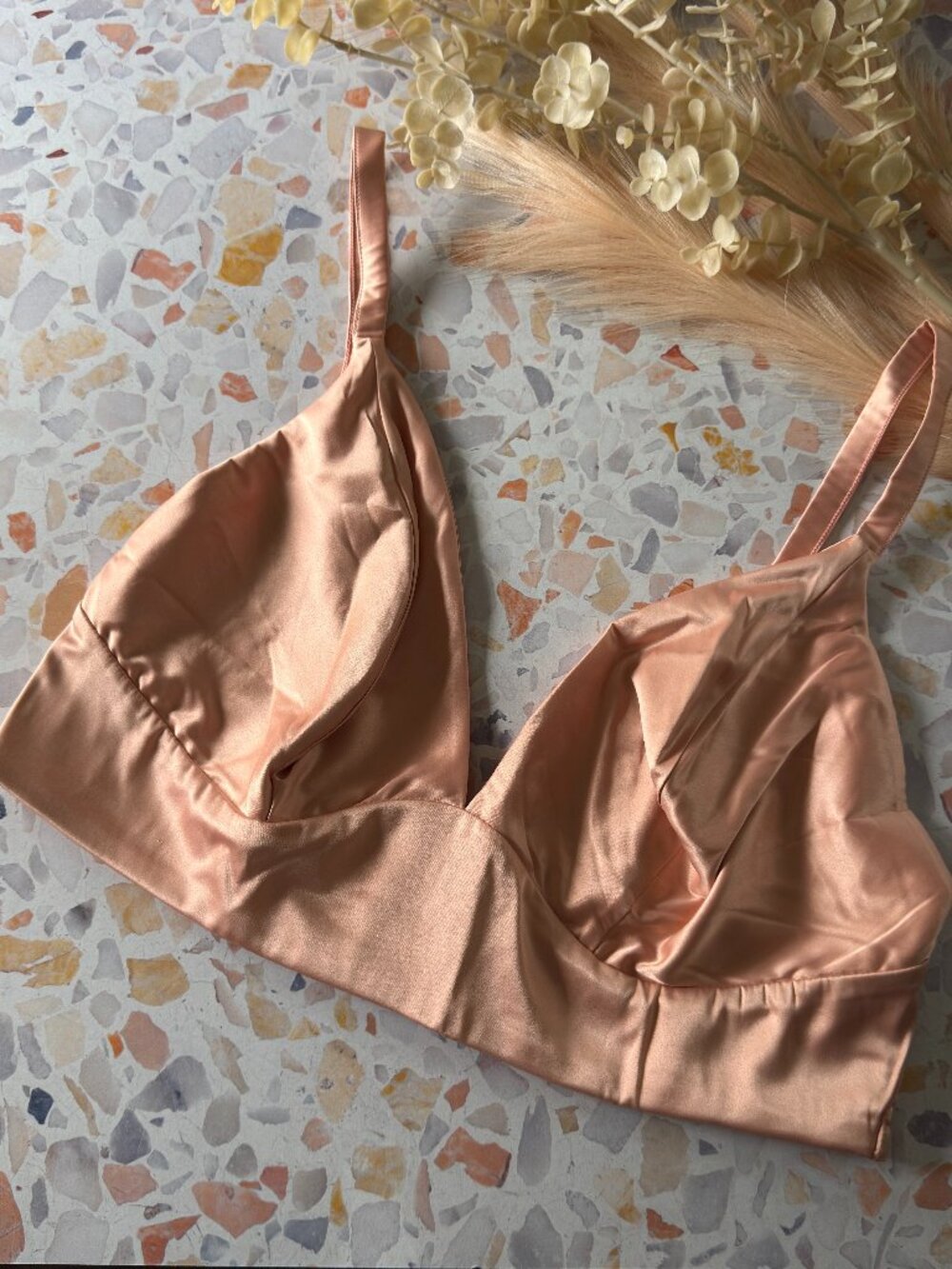 NWT | Parade | Sweetheart Satin Longline Bralette | Rose Pearl | 2+